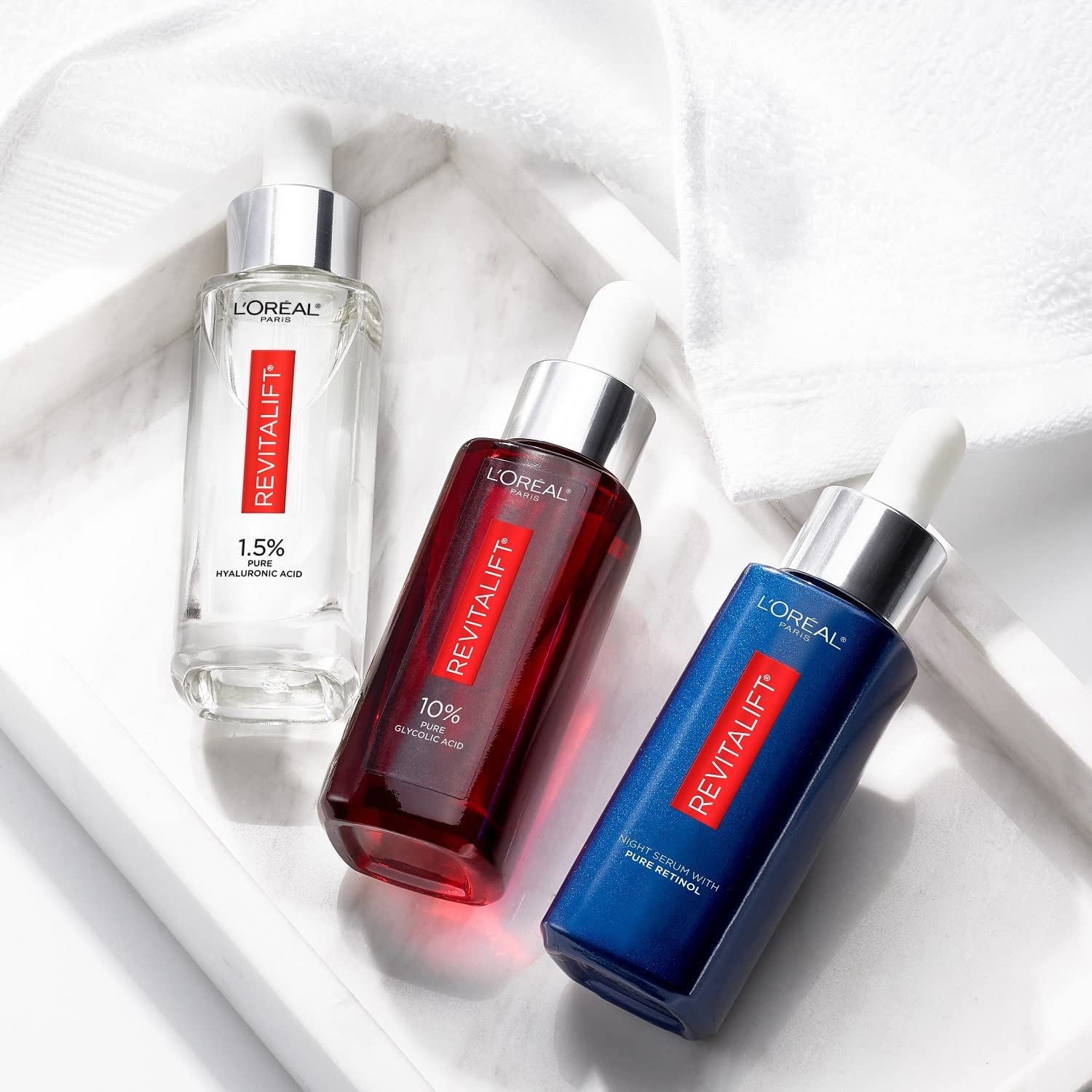 L'Oreal Paris Revitalift 1.5% Pure Hyaluronic Acid Face Serum, Hydrate & Reduce Wrinkles, Fragrance Free 1.7 oz - 24hrsmart